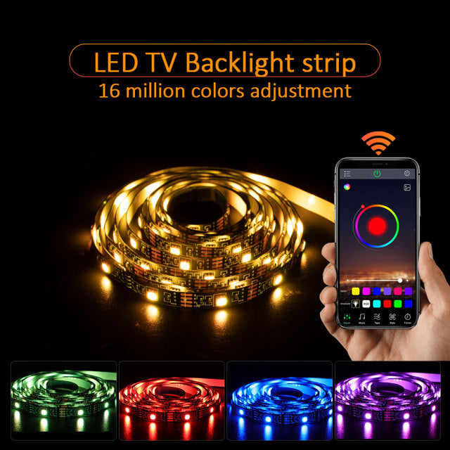 Light,Bluetooth APP Control, Backlight for TV,5V USB Bluetooth RGB Tape Lamp