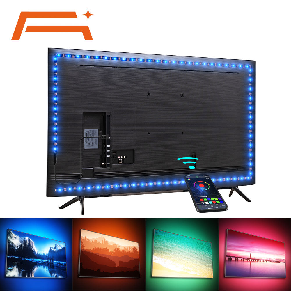 Light,Bluetooth APP Control, Backlight for TV,5V USB Bluetooth RGB Tape Lamp